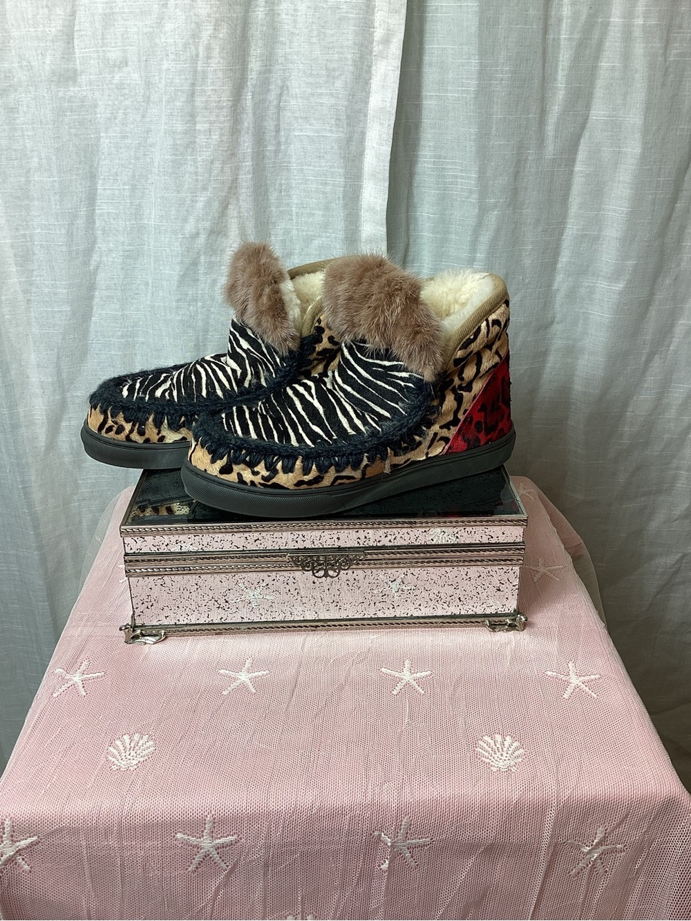 Mou Eskimo Ponyskin Mix Patchwork Sneakers; Size: 6?